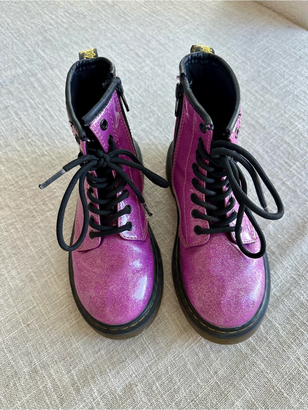 Pink Glitter Dr. Martens Combat Boots